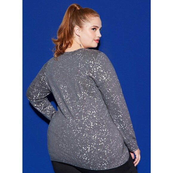 NWT Torrid 3X LoveSick Super Soft Slub Distressed Foil Long Sleeve Tee Shirt - Picture 3 of 8